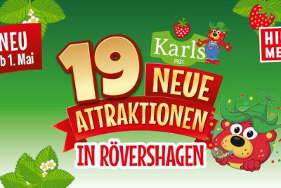 Sensationelle Neuigkeiten ab dem 1. Mai 🎉🍓 – 19 neue Attraktionen in Rövershagen!